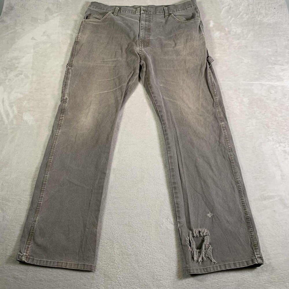 Dickies Carpenter Pants Mens 36x32 Gray Workwear Utility Straightโ Leg Stretch